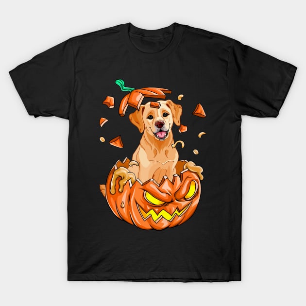 Golden Retriever In The Pumpkin tshirt halloween costume funny gift t-shirt T-Shirt by American Woman